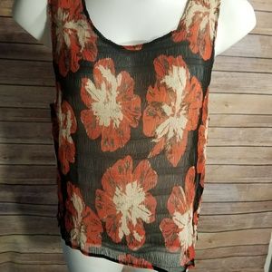 2 for 15.00 Claudia Richard Sheer Floral Tank Top